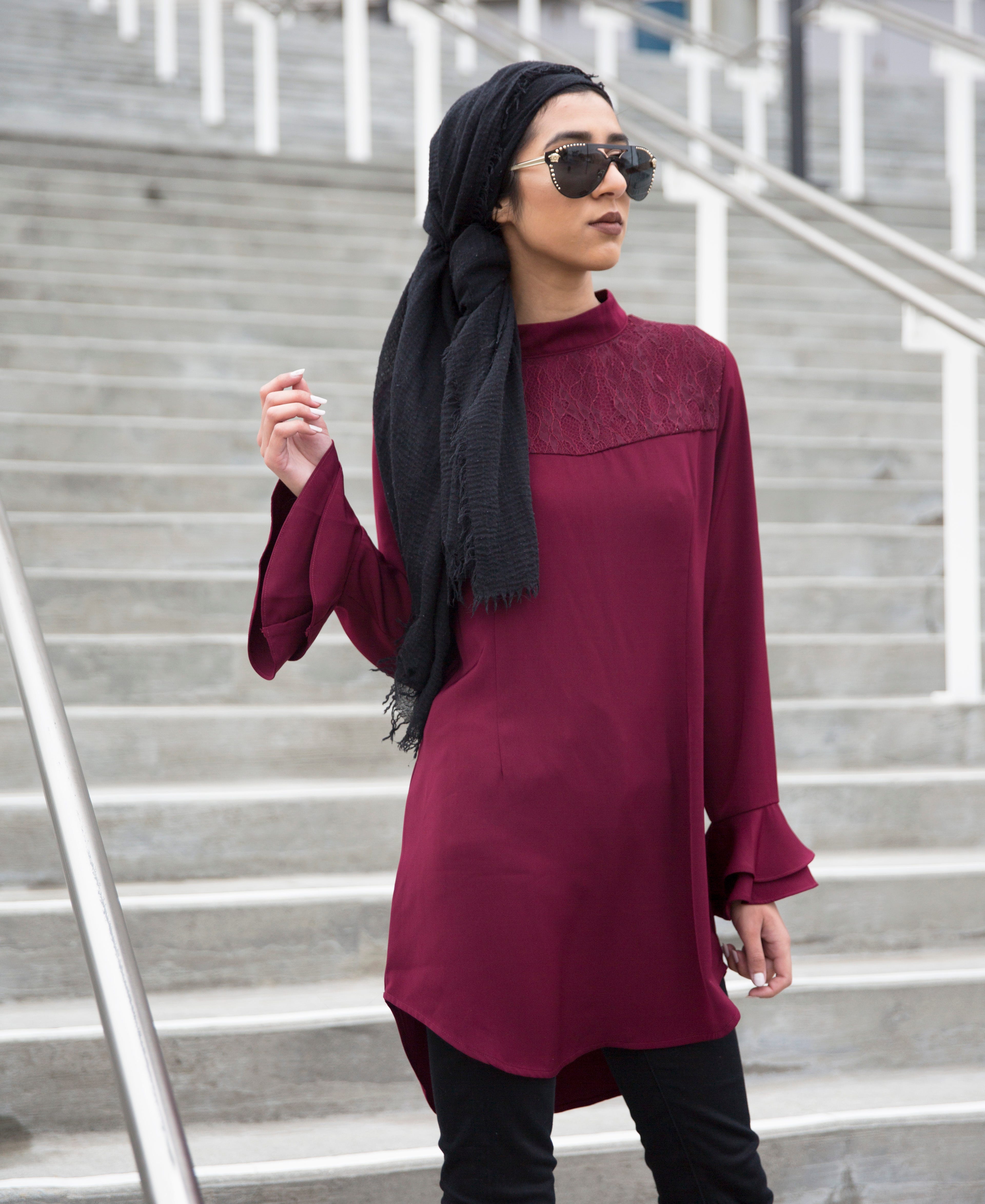 macy's burgundy lace dress